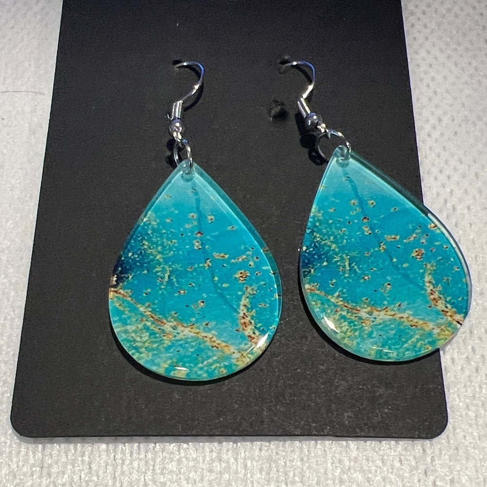Aqua Teardrop Earrings